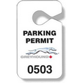 .020 White Gloss Plastic Parking Tag / Permit (2.75"x4.75"), Full Color